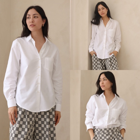 Power Of My People Tops - Power of My People White Oxford Shirt